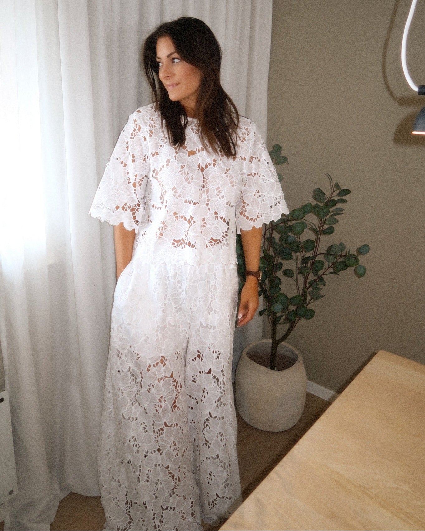 VIHYLDE Trousers - Cloud Dancer